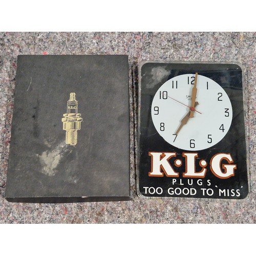 85A - K.L.G spark plugs glass clock in original box 14