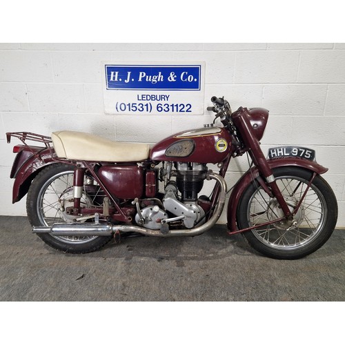 1037 - Ariel Red Hunter motorcycle. 1956. 500cc
Frame no. PR1704
Engine no. MB152
Engine turns over with co... 