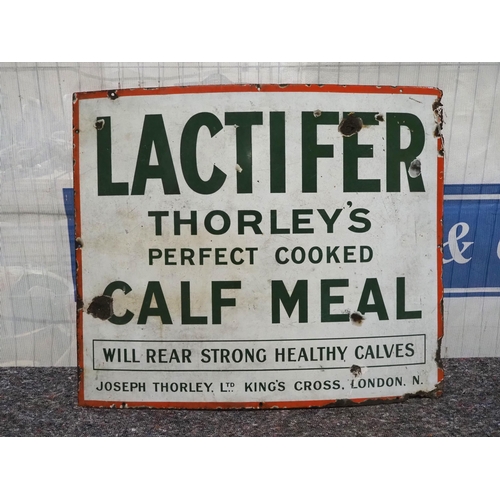 1505 - Enamel sign - Lactifer Thorley's 27