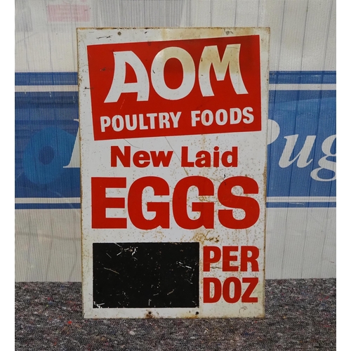 1523 - Tin sign AOM Eggs 22