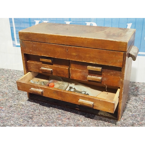 1533 - Engineers tool box and contents