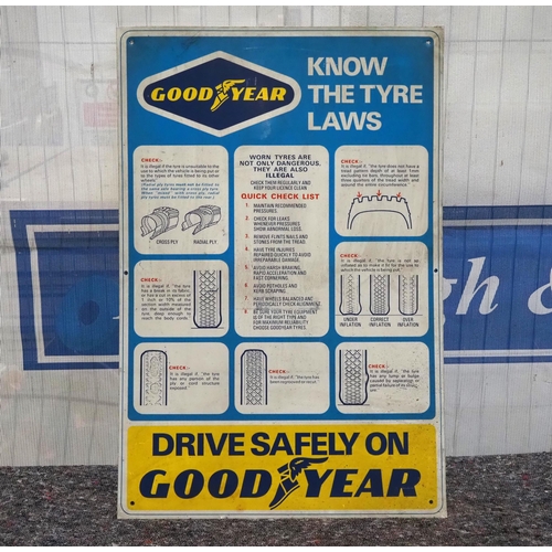 1596 - Tin sign - Goodyear Drive Safely 30