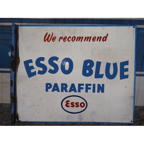 2070 - Double sided enamel sign - Esso Blue Paraffin 18