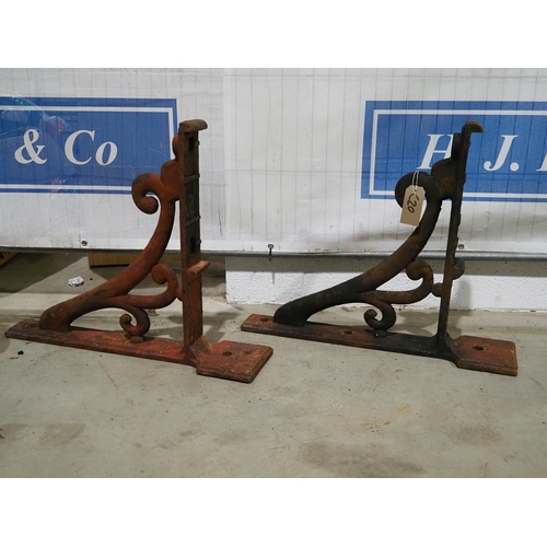 458 - Pair of line shaft support brackets by Corbett & Son