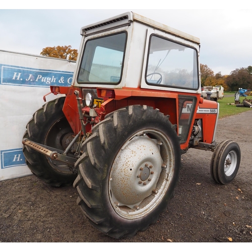 505 - Massey Ferguson 565 tractor. Showing 2680 hours. Reg. RVL 776R. V5 and key in office