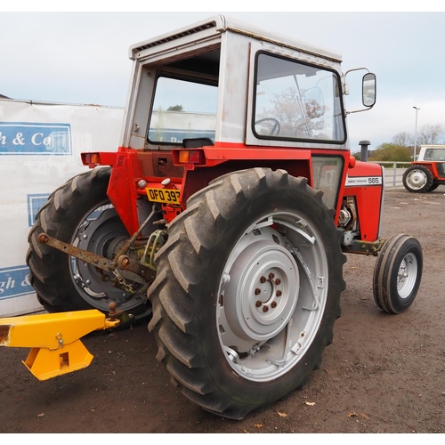 507 - Massey Ferguson 565 tractor. Low hours. Reg. OFO 397R. V5 and key in office