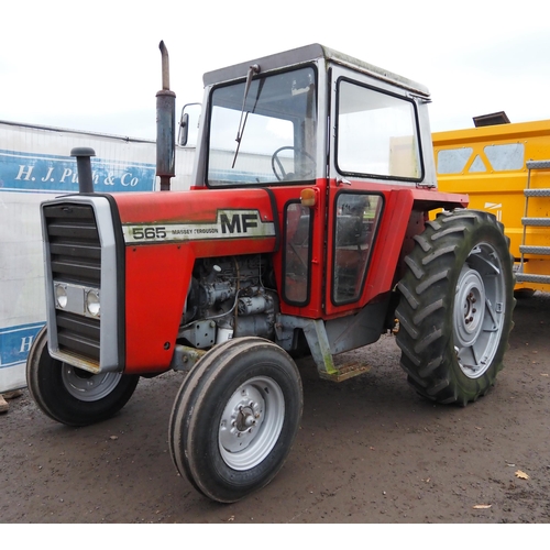 507 - Massey Ferguson 565 tractor. Low hours. Reg. OFO 397R. V5 and key in office