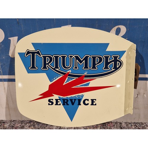 1065 - Double sided post mounted enamel sign - Triumph Service 131/2