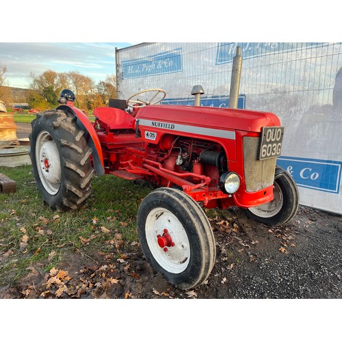 544 - Nuffield BMC tractor 4/25 tractor. Runs and drives. Reg. OUO 603G. V5