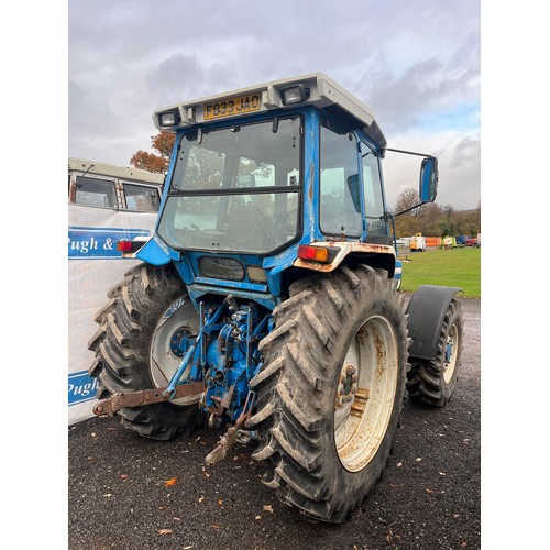 521 - Ford 7610 tractor. Runs and drives. Showing 7613 hours. Good/new tyres all round. Reg F833 JAO