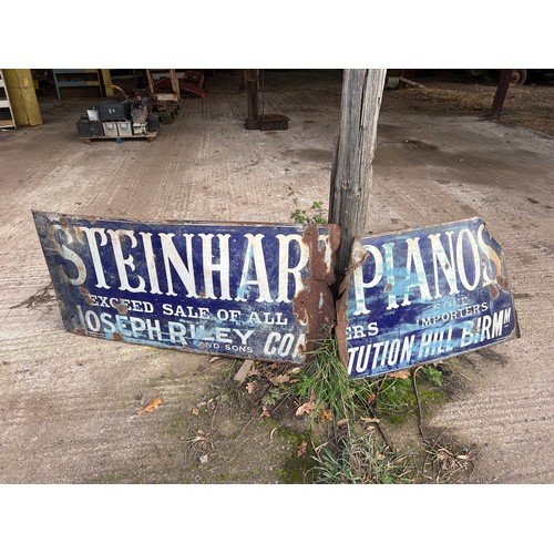 139 - Enamel sign - Steinhart Pianos AF