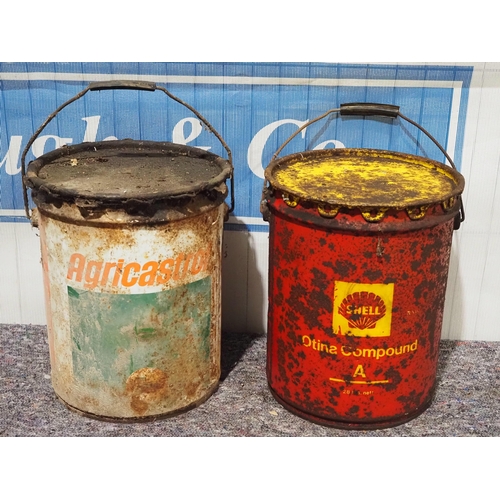 518 - 25kg Grease tins - Agricastrol and Shell