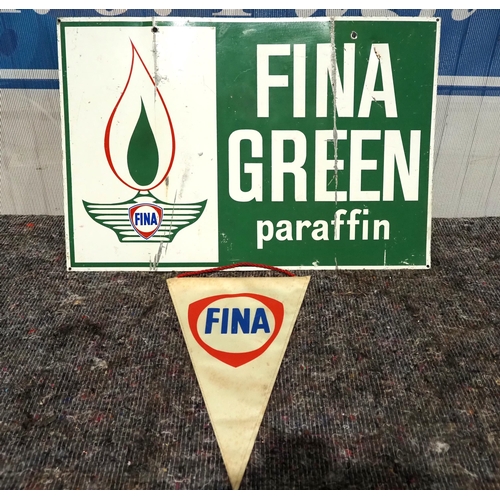 528 - Aluminium sign - Fina Green Paraffin 12