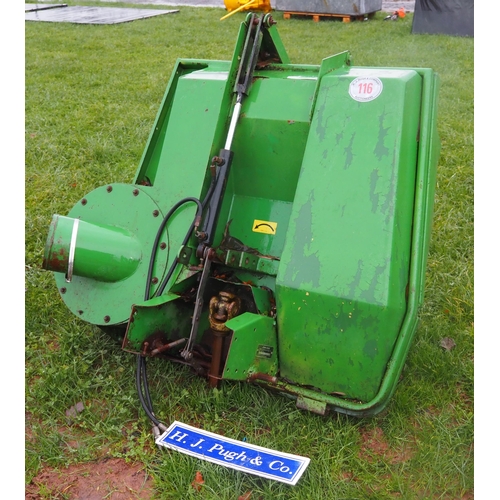 1466 - John Deere hydraulic grass collector, in working order, used last month. Selling due to business clo... 