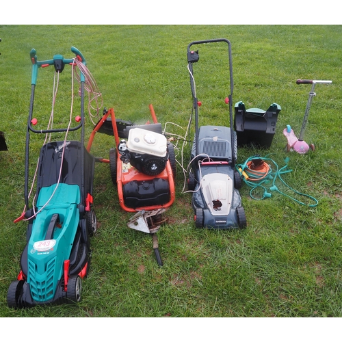 243 - Various mower, etc.