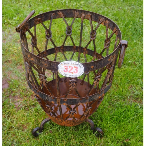 1507 - Wrought iron log basket