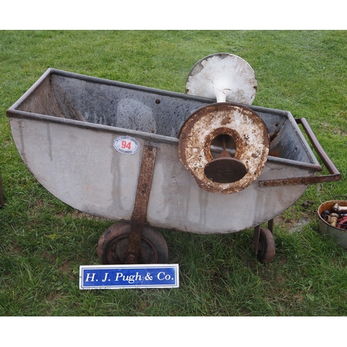 94 - Galvanised wheeled feeder