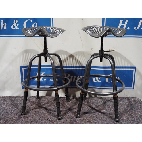 544 - Pair of heavy duty tractor seat stools