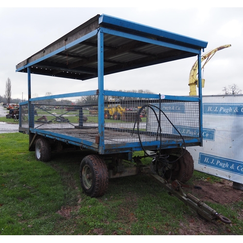 1202 - 4 Wheeled trailer used for transporting people around open farm. C/w hydraulic tail lift