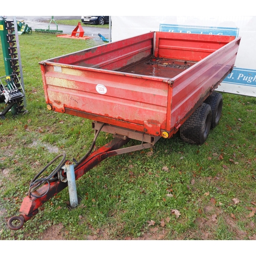 1228 - Danelander 1.5 ton tandem axle compact hydraulic tipping trailer 8 x 4ft