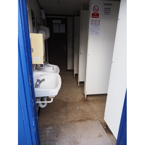 1299 - Steel cabin toilet block 17ft. Key in office