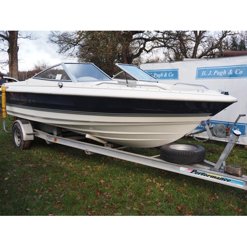 1305 - Bayliner cat 3-2050 speed boat 19ft on Performance trailer