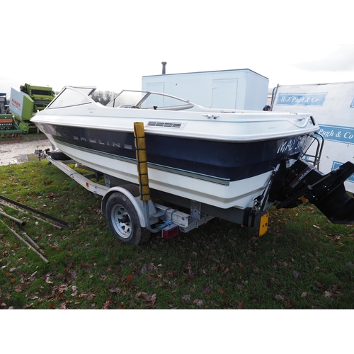 1305 - Bayliner cat 3-2050 speed boat 19ft on Performance trailer