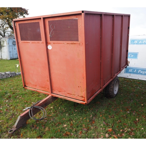 1309 - Single axle harvester trailer. C/w roller