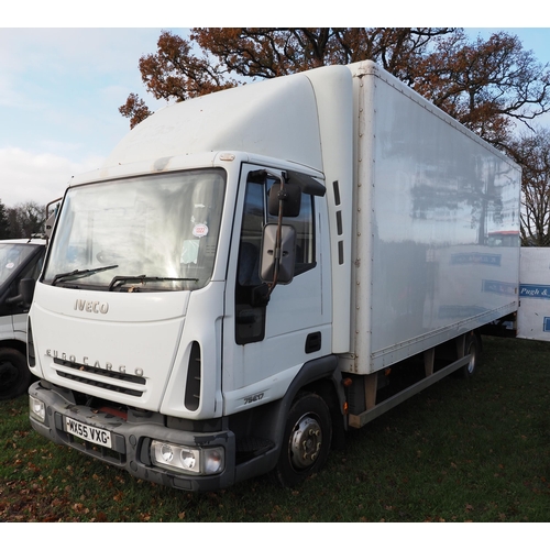 1322 - Iveco Euro Cargo 75E17 lorry with container. Driven from Bristol to sale site. Reg. MX55 VXE. Old V5... 