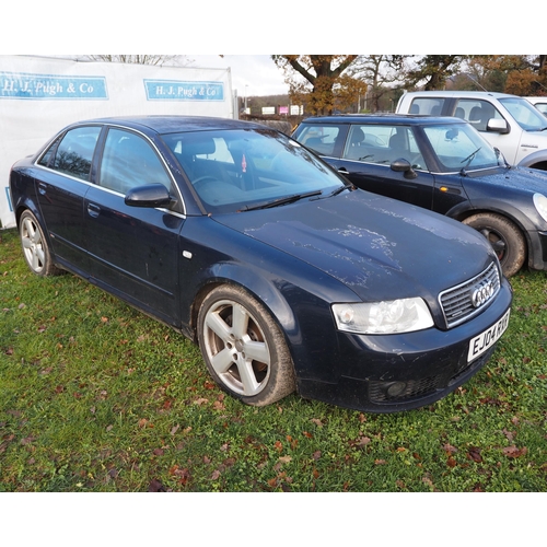 1333 - Audi A4 Quattro S-Line 1.8L turbo. No MOT. Reg. EJ04 RXR. Key in office