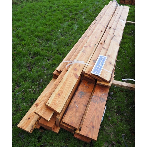 724 - Western Red Cedar timbers 3.8m x152x25 - 19 +