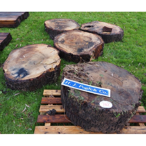 782 - Oak trunk rounds approx. 1.0m x250 - 5