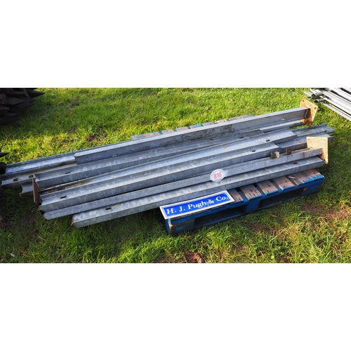 810 - Galvanised uprights average 6ft