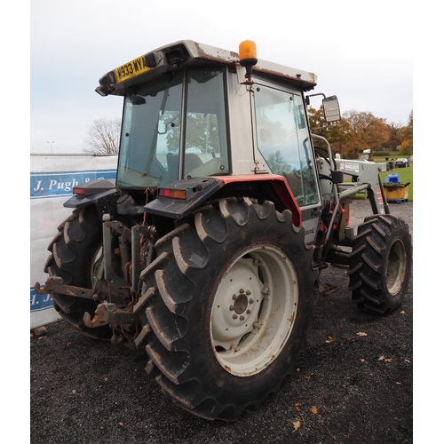 1242 - Massey Ferguson 3065 tractor with snoop nose bonnet. Runs and drives, new tyres all round. 9663 hour... 