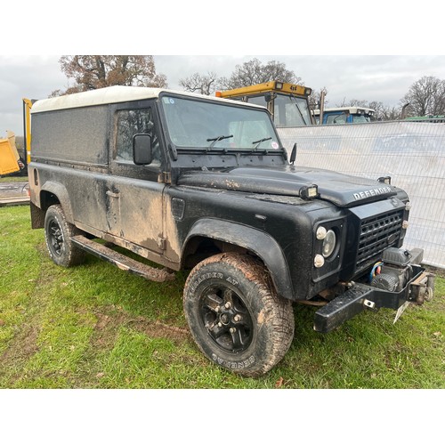 1213 - Land Rover 110 Defender military spec. Runs and drives. MOT until 19/3/24. Fitted with Champion fron... 