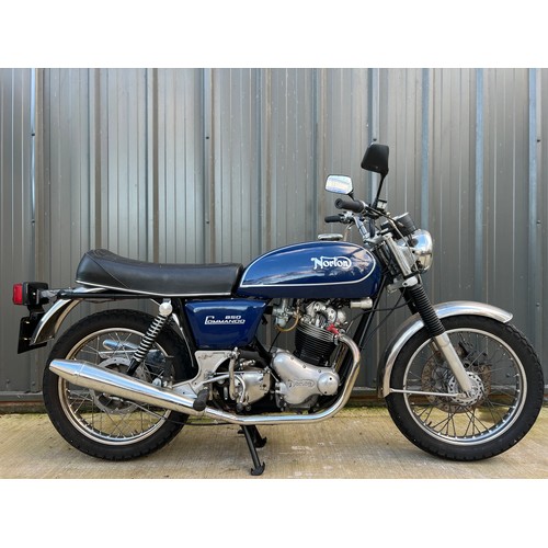 808 - Norton 850 Commando motorcycle. 1974. 828cc.
Frame No. 318416
Engine No. 320210
Property of a deceas... 