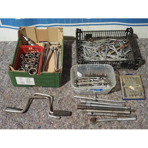 441 - Assorted sockets, ratchets and spanners to include King Dick