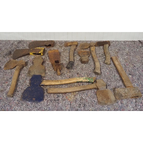 493 - Assorted axes and axe heads to include Elwell
