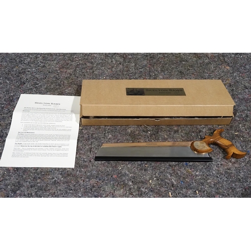 780 - Skelton Mallard M13-11 saw with rip flamed beech handle in original box with letter of authenticity
