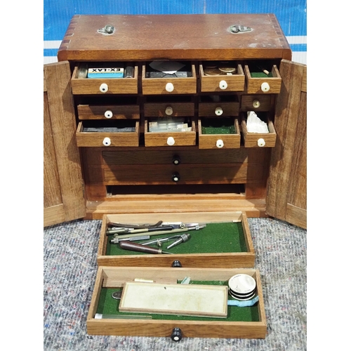 795 - 20 Drawer wooden chest with contents of violin makers tools