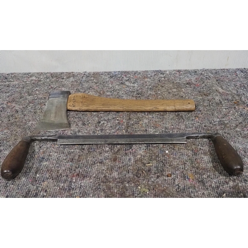 848 - Drawknife and axe