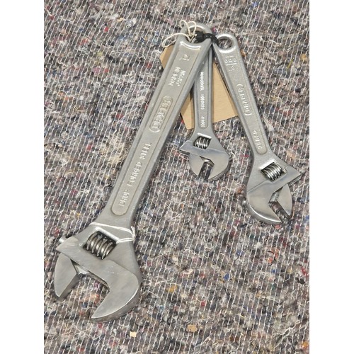 715 - Set of 3 Draper adjustable spanners, 6