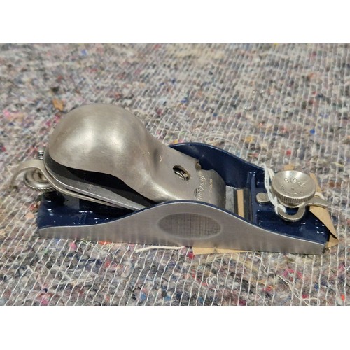 737 - Record adjustable mouth block plane, knuckle lever cap