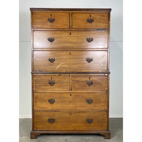 574 - 19th Century mahogany chest on chest H58½