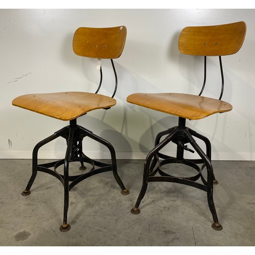 503 - Pair of industrial machinist chairs