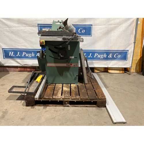 895 - Kity 619 table saw with sliding carriage 240V. Single phase