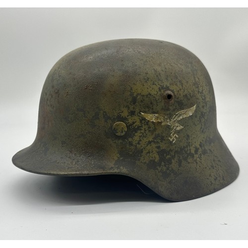 196 - WWII Luftwaffe steel helmet in Normandy camo