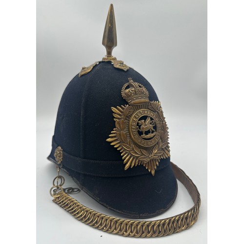 208 - East Kent Buffs blue cloth helmet