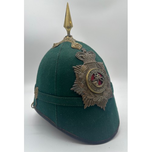 209 - Green cloth Oxfordshire helmet