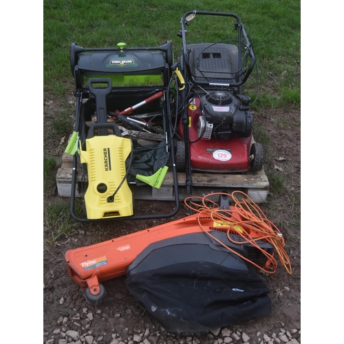 129 - Mower and other garden tools